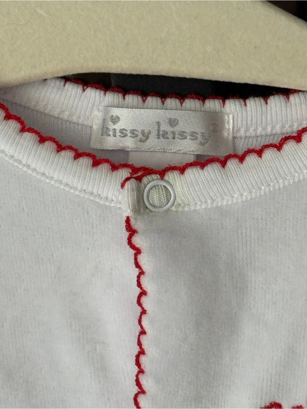 Kissy Kissy baby’s first christmas footies coverall velour teddy bear embroidery
